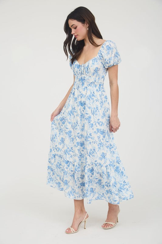 Sky Petals Maxi Dress