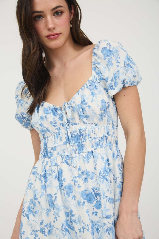 Sky Petals Maxi Dress
