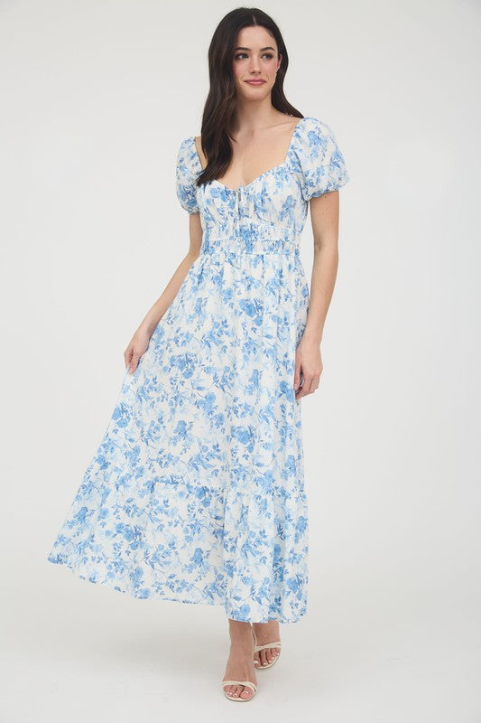 Sky Petals Maxi Dress