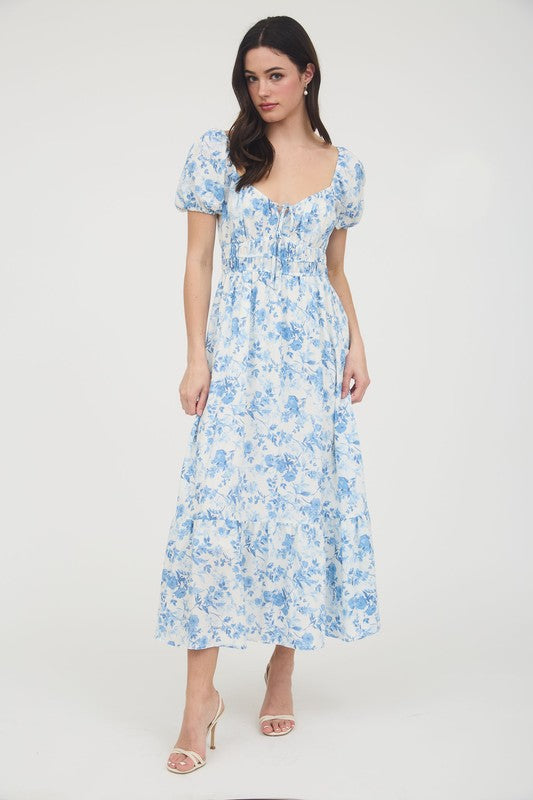 Sky Petals Maxi Dress