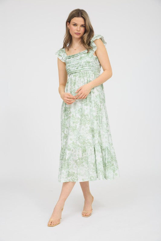 Willow Green Floral Maxi Dress