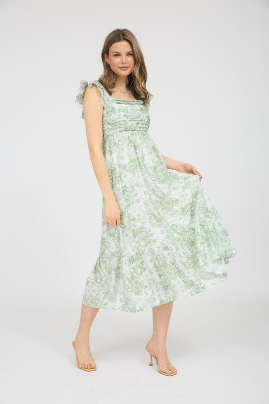 Willow Green Floral Maxi Dress
