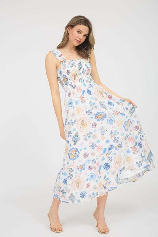 Floral Print Midi Dress