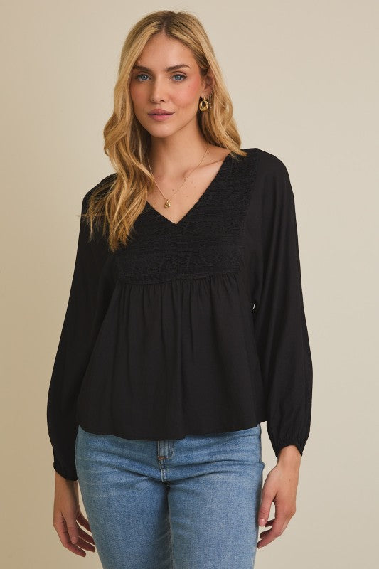 Leslie Black Blouse