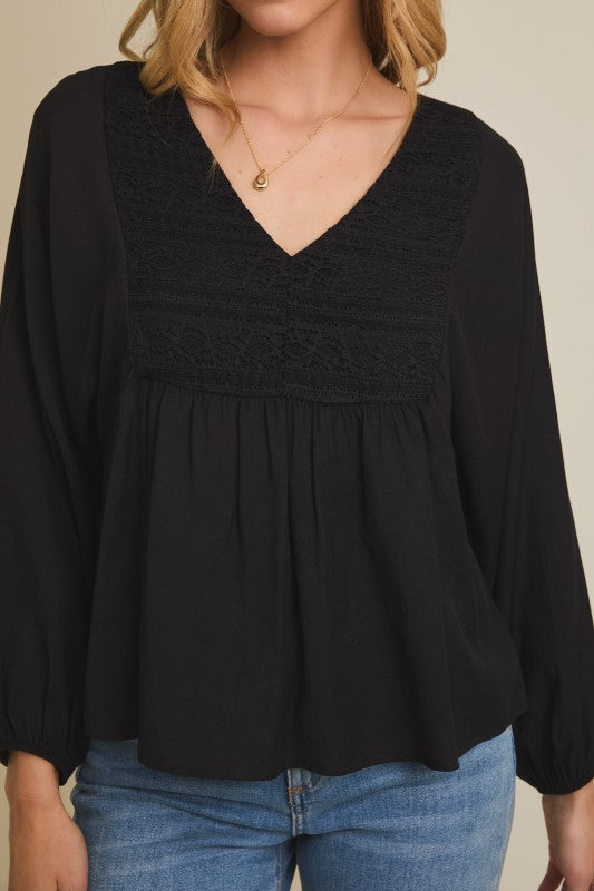Leslie Black Blouse