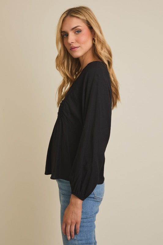 Leslie Black Blouse