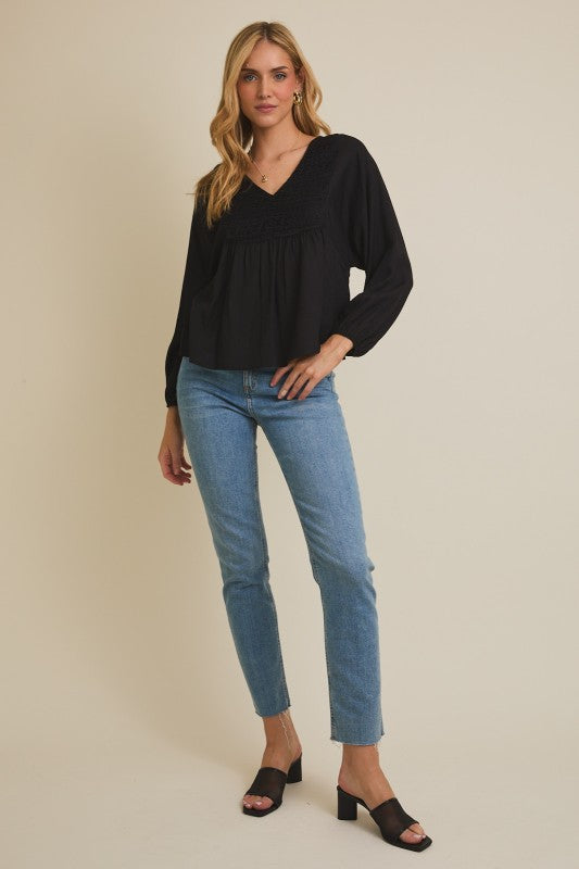 Leslie Black Blouse