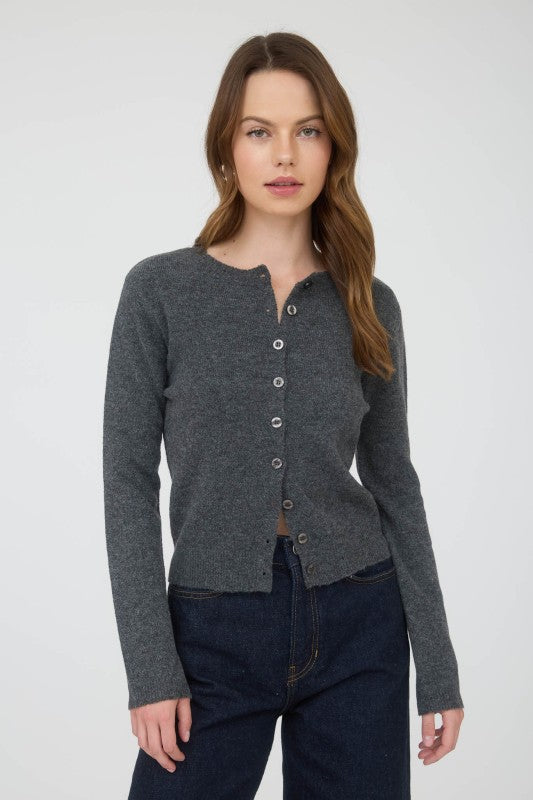 Knit Cardigan in Charcoal