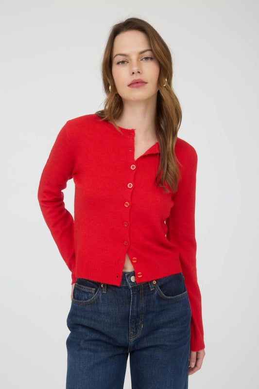 Knit Cardigan in Cherry Crush