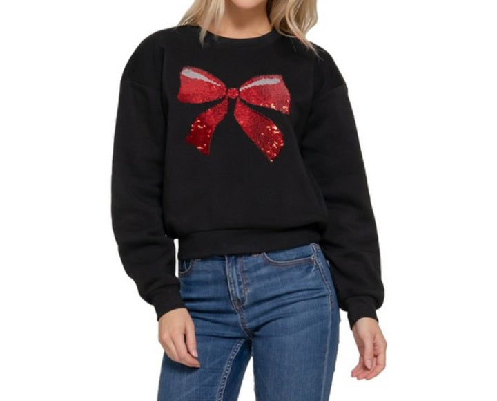 SEQUIN BOW SWEATSHIRT