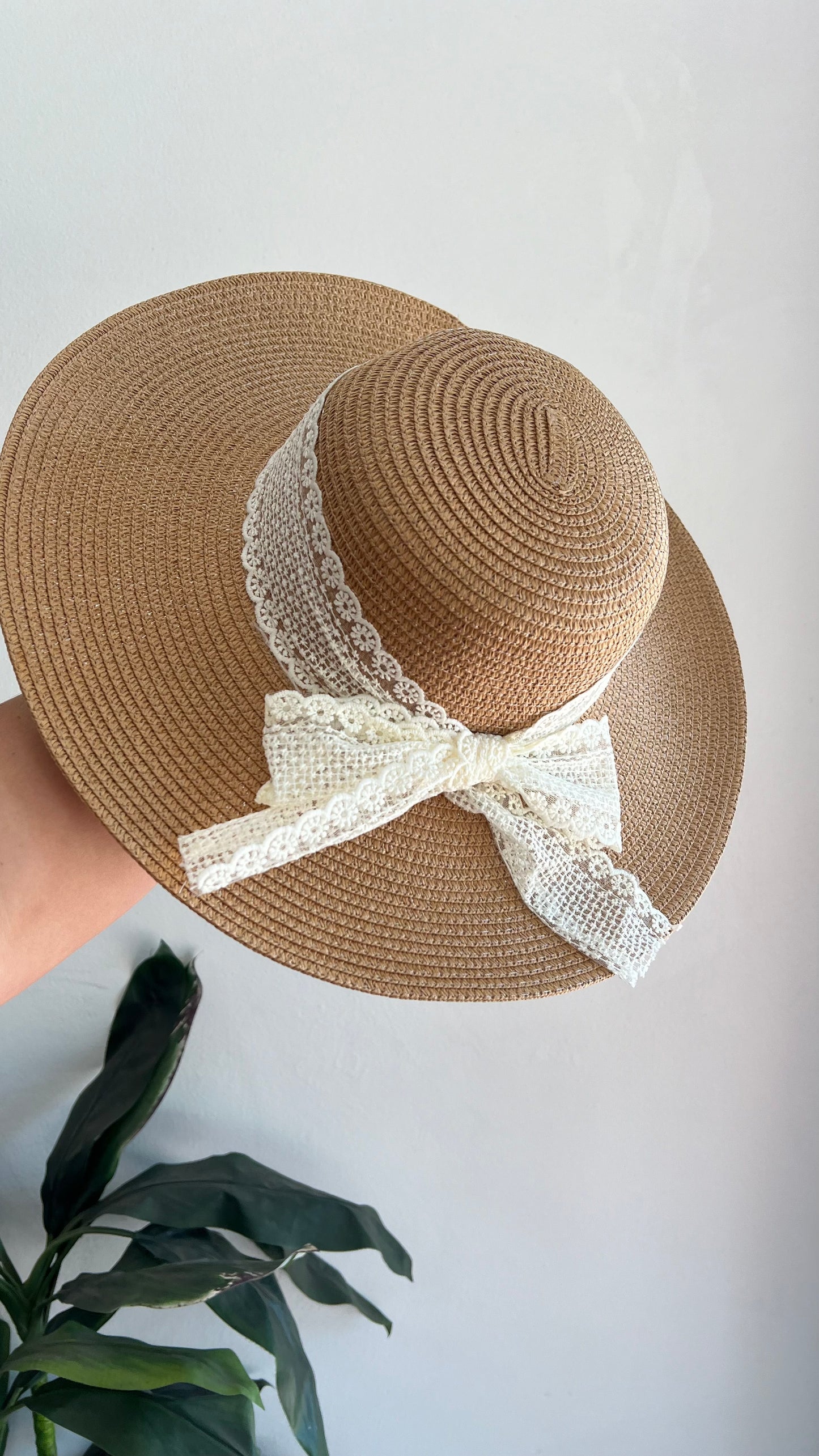 Lace trim hat