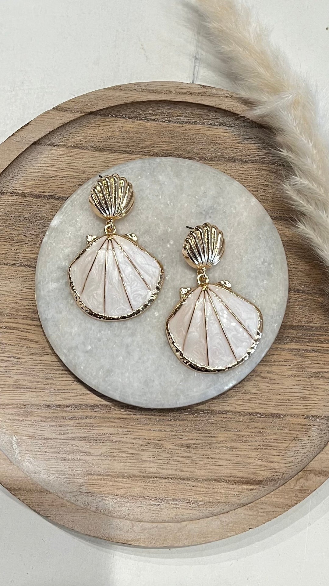 Pearl Shell Statement Earrings
