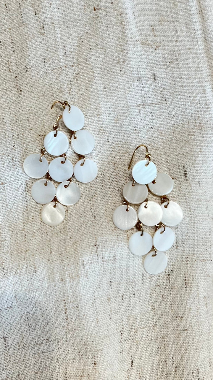 Ivory Disc Drop Earrings