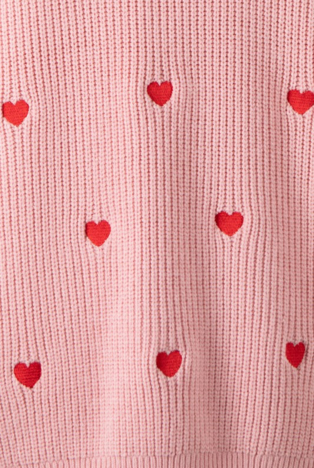 Pink knit heart sweater