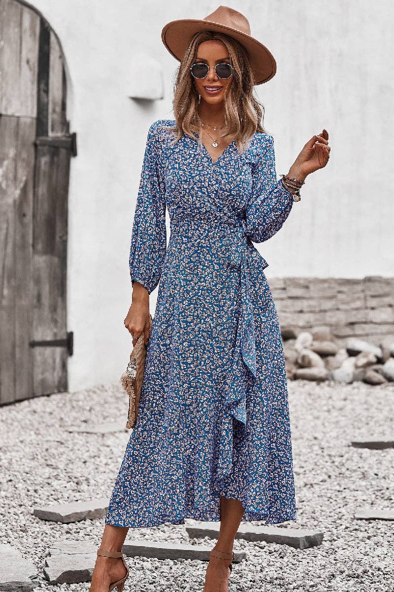 Boho Blossom Wrap Dress - Clearance