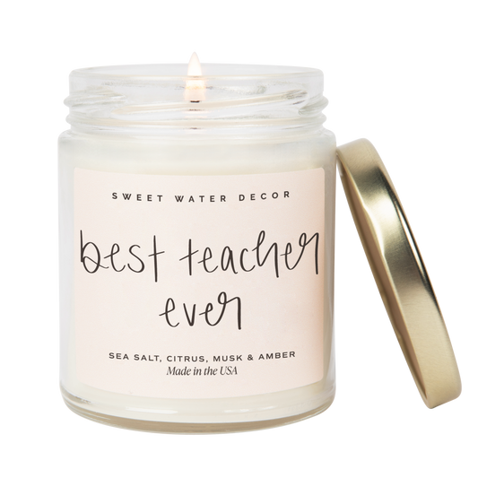 Best Teacher Ever 9 oz Soy Candle - Home Decor & Gifts