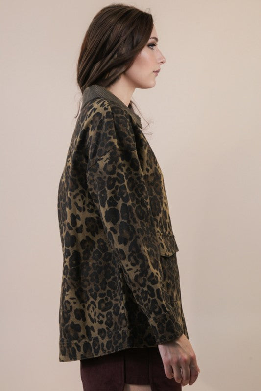 Leopard Denim Jacket