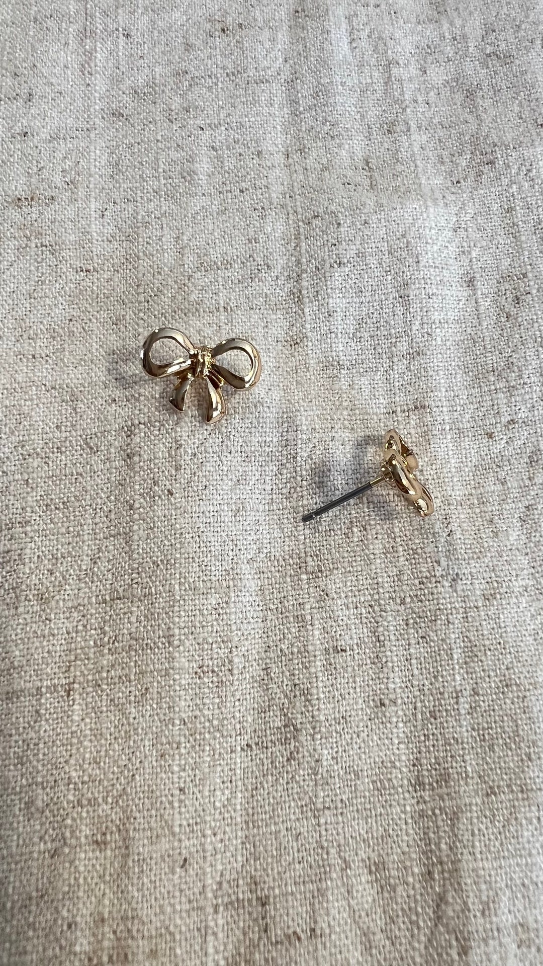 Golden Bow Stud Earrings