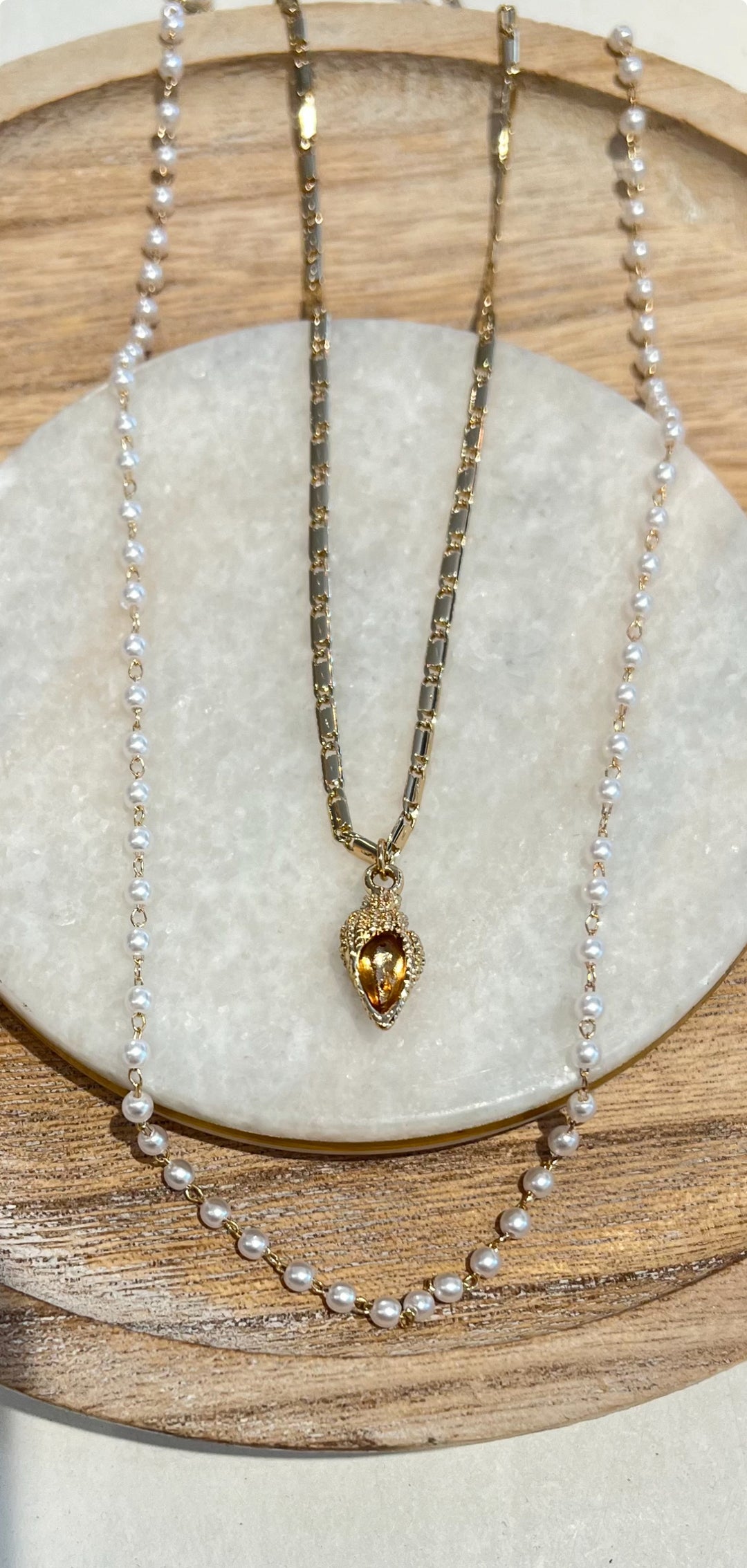 Seashell & Pearl Necklace