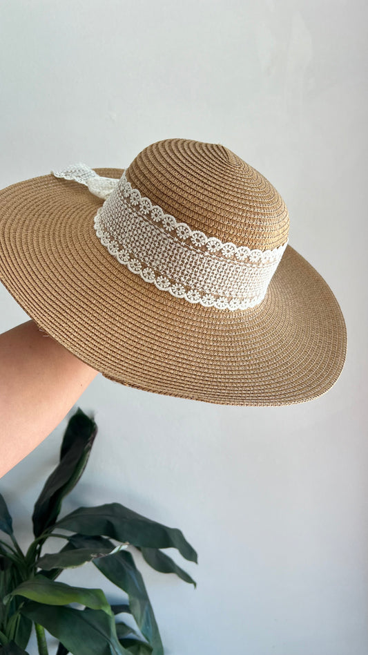 Lace trim hat