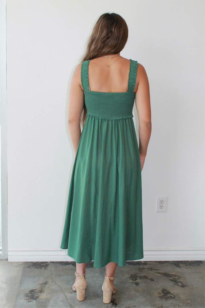 Evergreen Smocked Midi