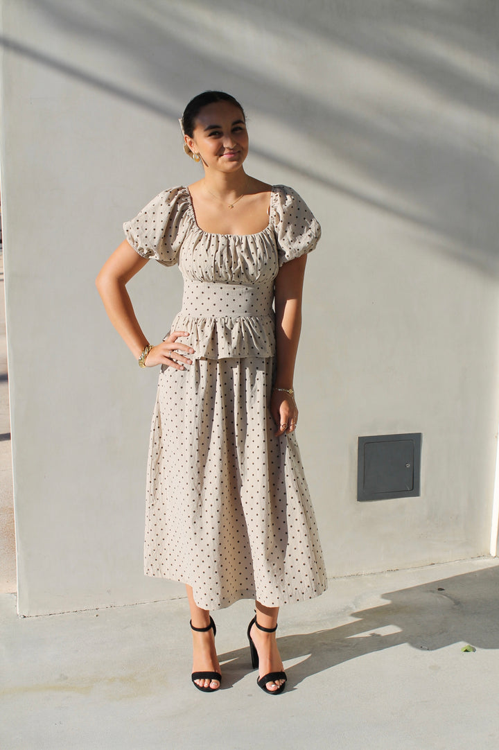 Polka Dot Peplum Dress