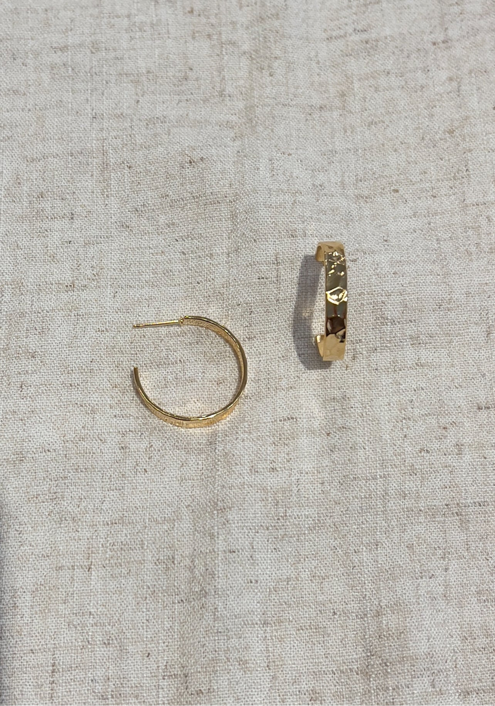 Textured Gold Hoop Earrings