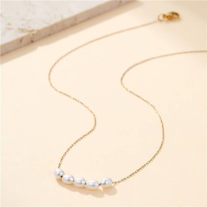 STAINLESS STEEL NON-TARNISH PEARL NECKLACE | 40NK9692