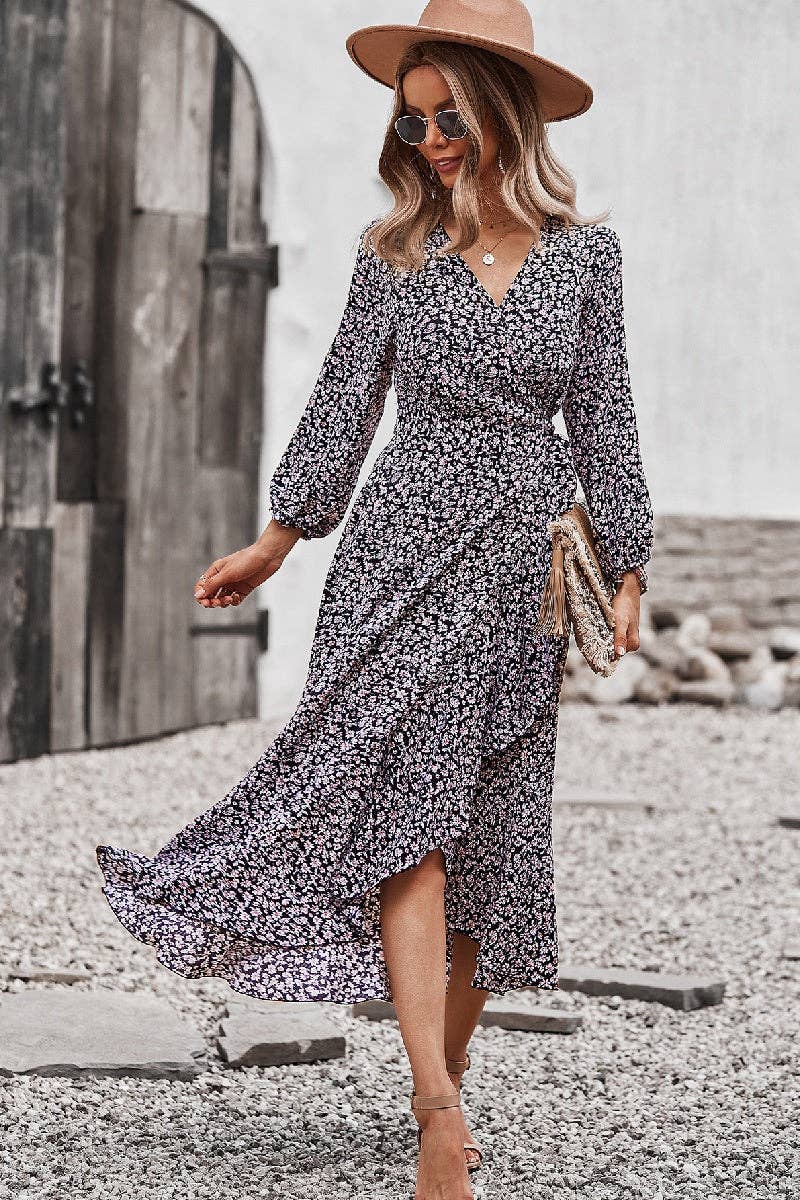 Boho Blossom Wrap Dress - Clearance