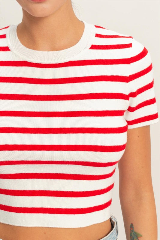 Camille Red Stripe Top