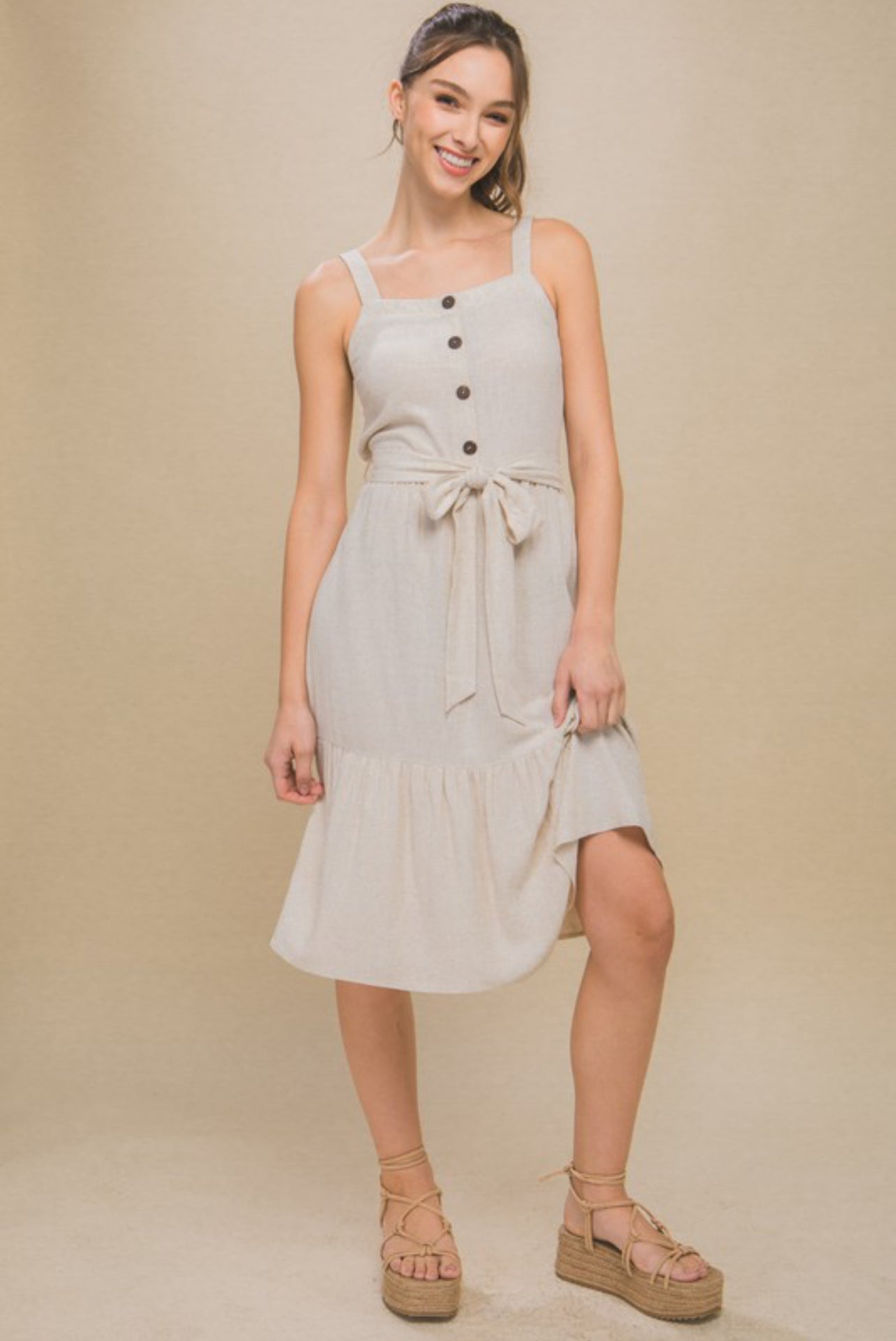 Oatmeal Linen Dress