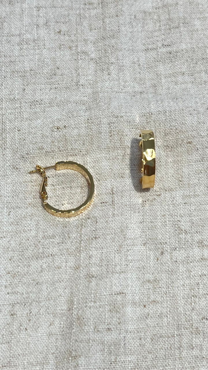 Hammered Gold Hoop Earrings