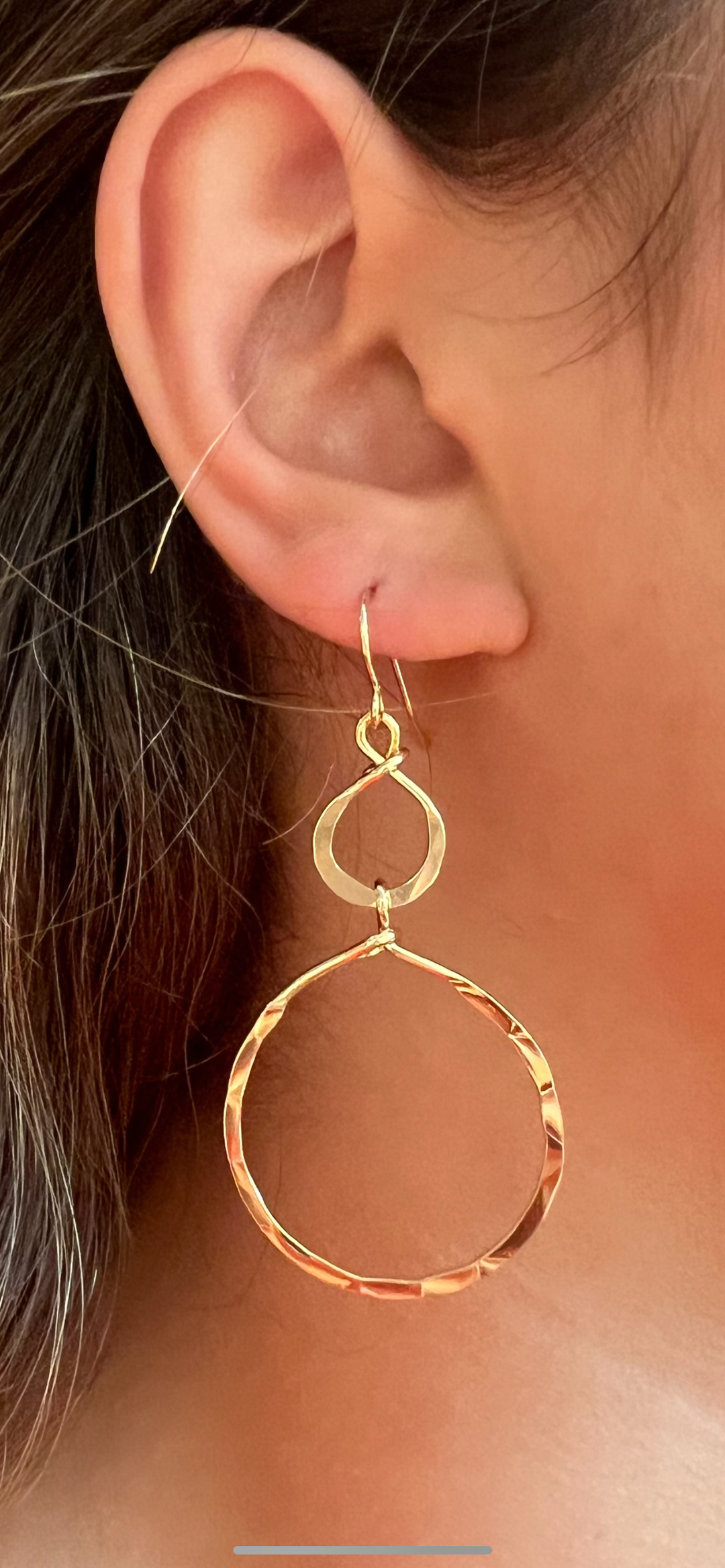 Gold Double Circle Earrings