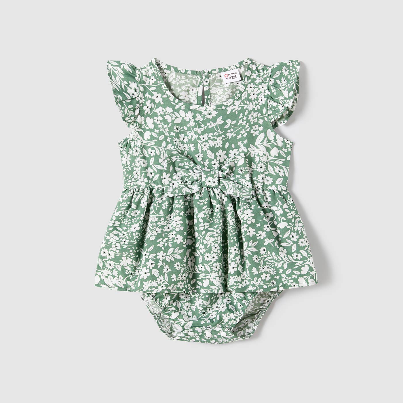 Green & White Floral