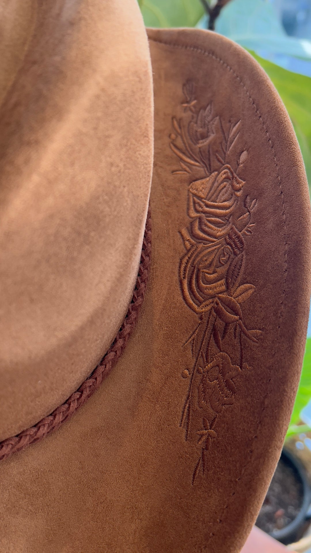 Embroidered Suede Cowboy Hat