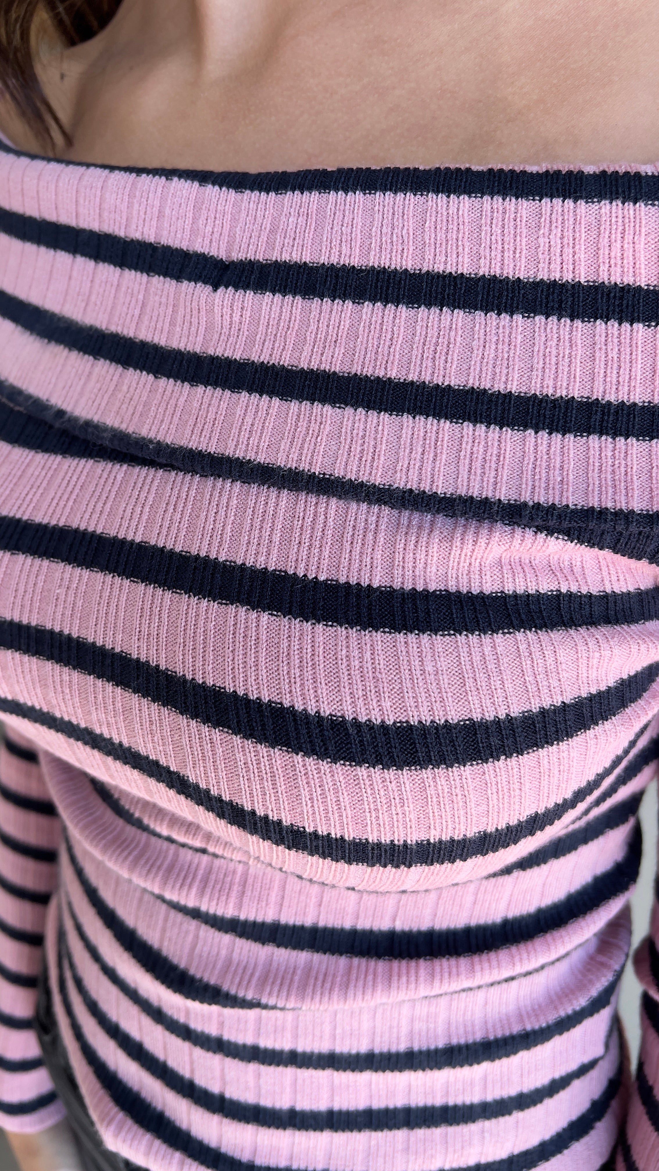 Stripe off shoulder top | AndyLiz
