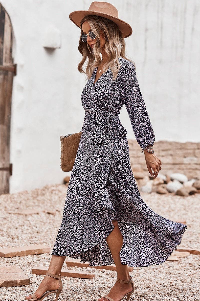 Boho Blossom Wrap Dress - Clearance