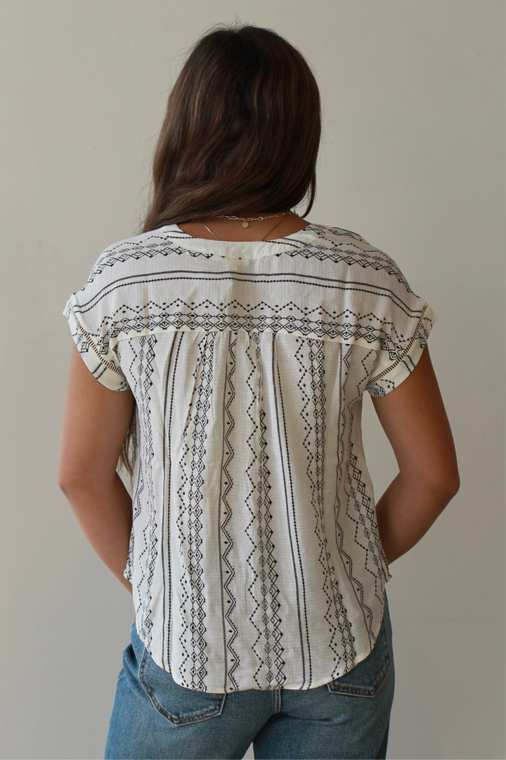 Savannah Stitch Button-Down Top