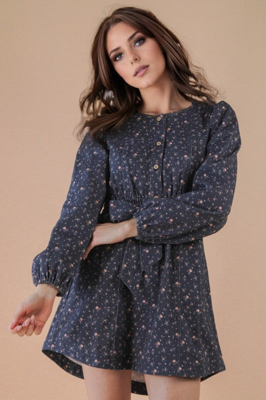 Floral Denim Dress