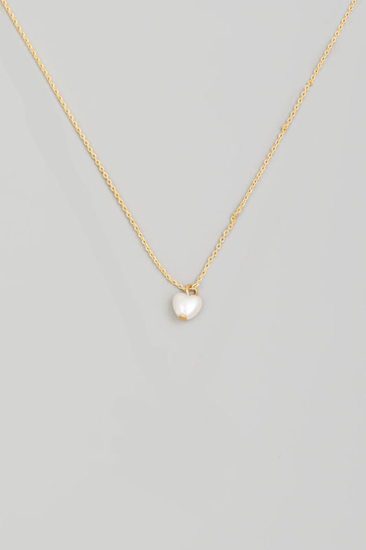 dainty pearl heart necklace