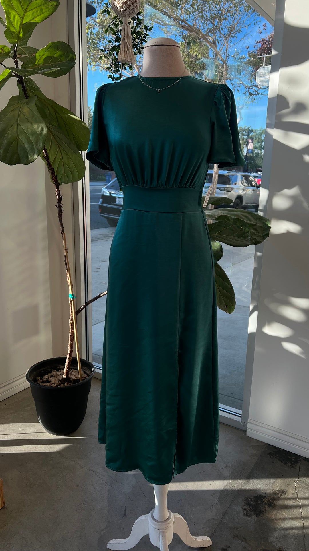 Green Silky dress