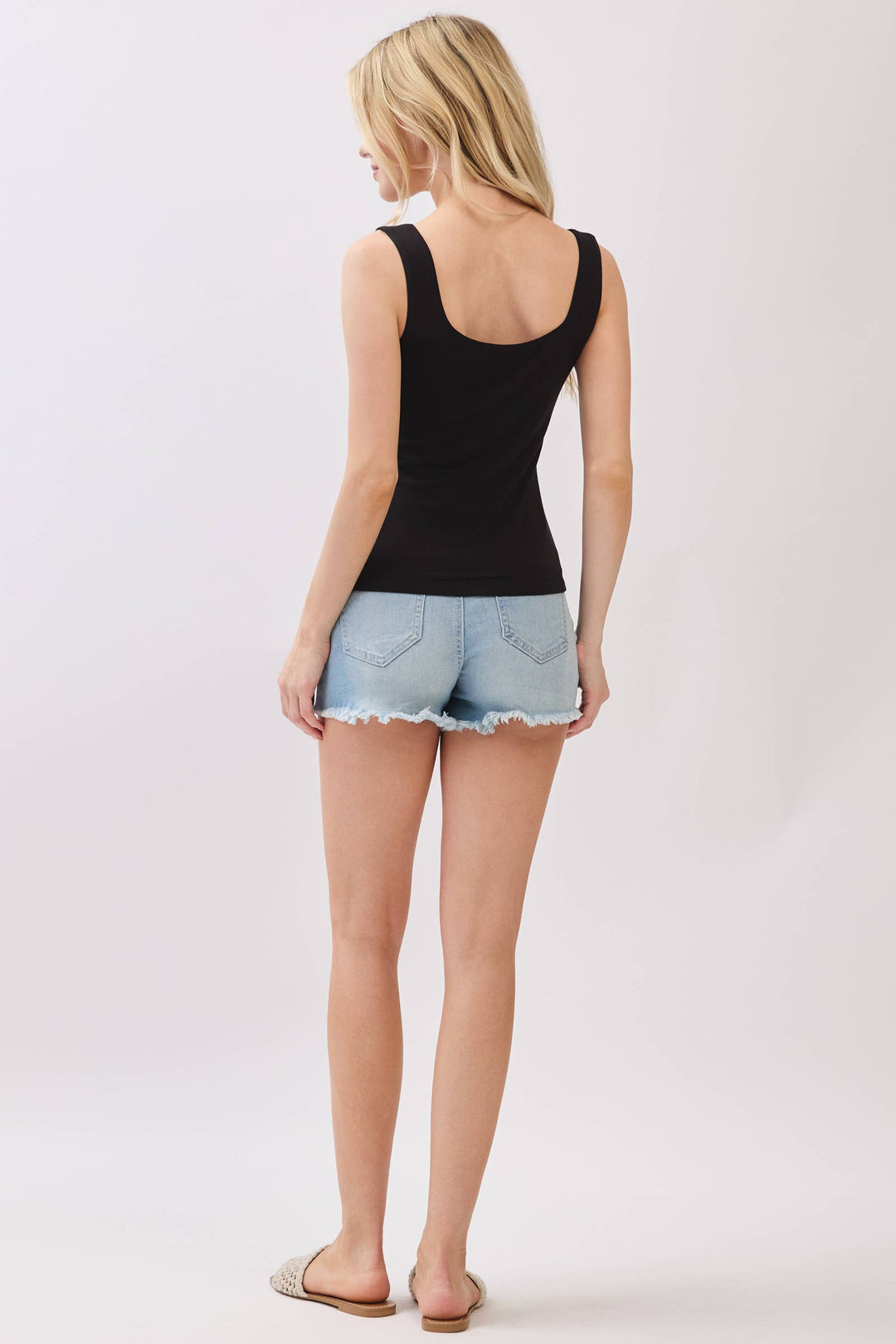 Double Layer Solid Square Neck Tank Top - VT16608
