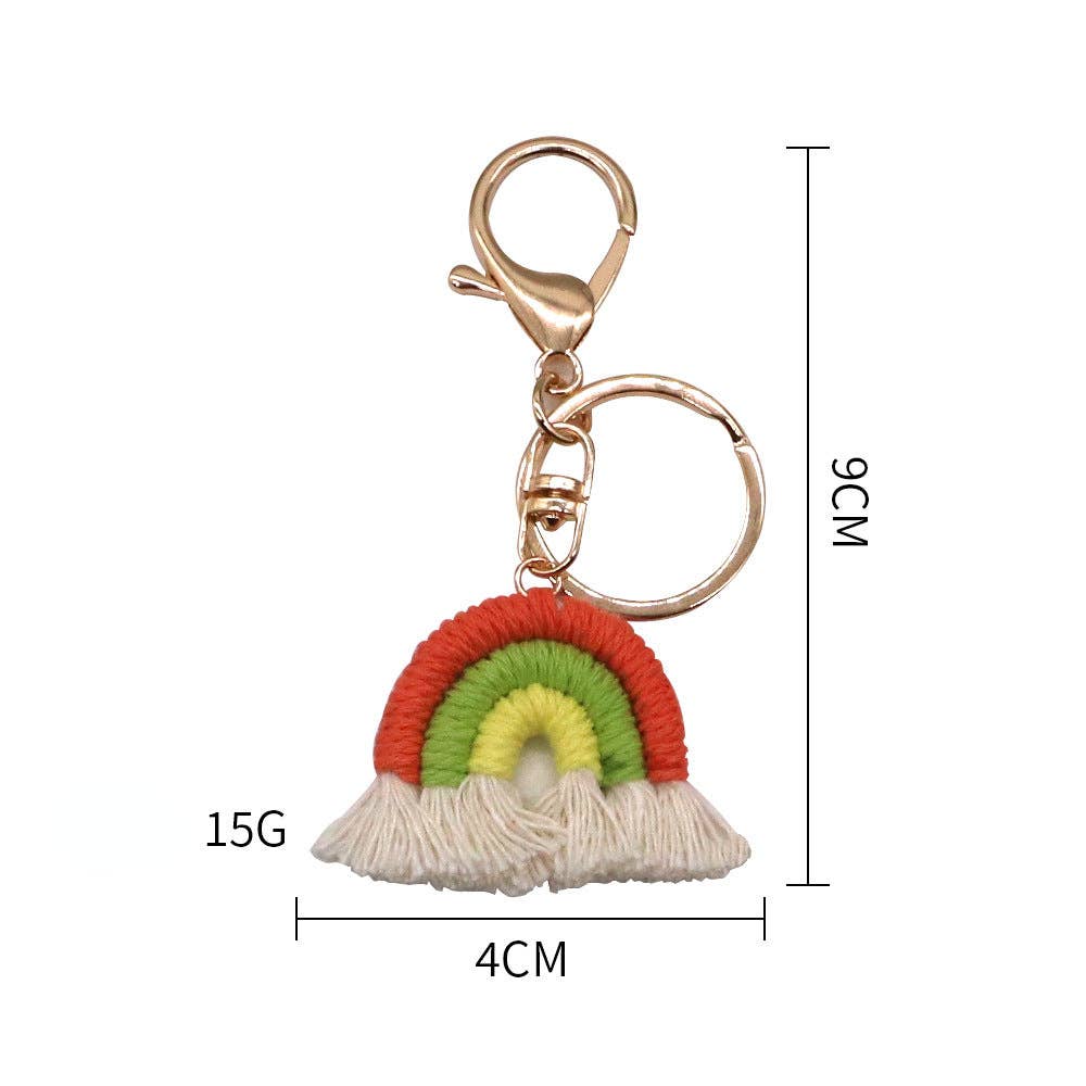 Handmade Crochet Rainbow Keychain