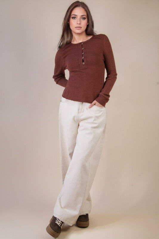 Knit Henley Top