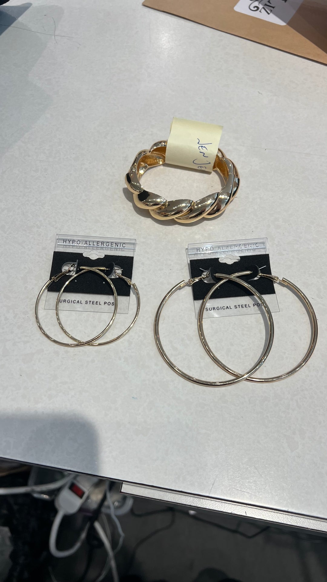 $10 gold bracelet and 2 Free Hoops