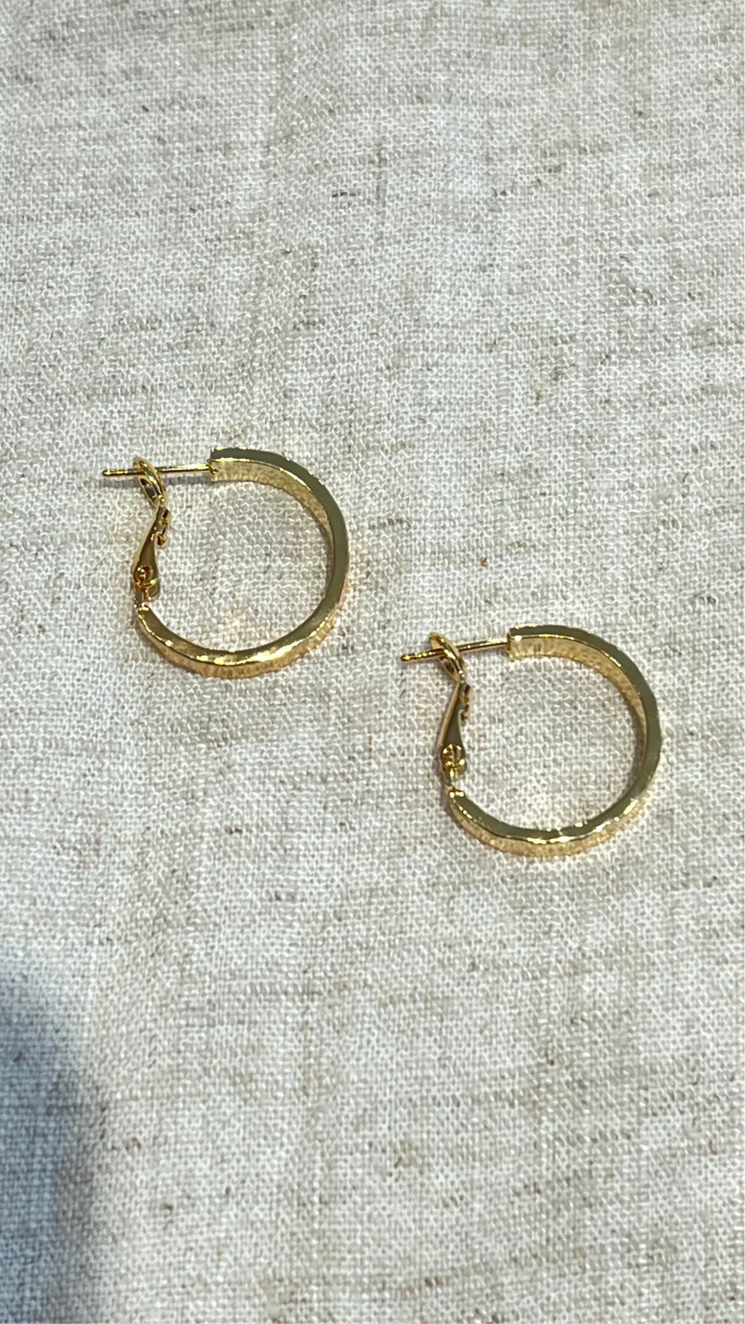 Hammered Gold Hoop Earrings