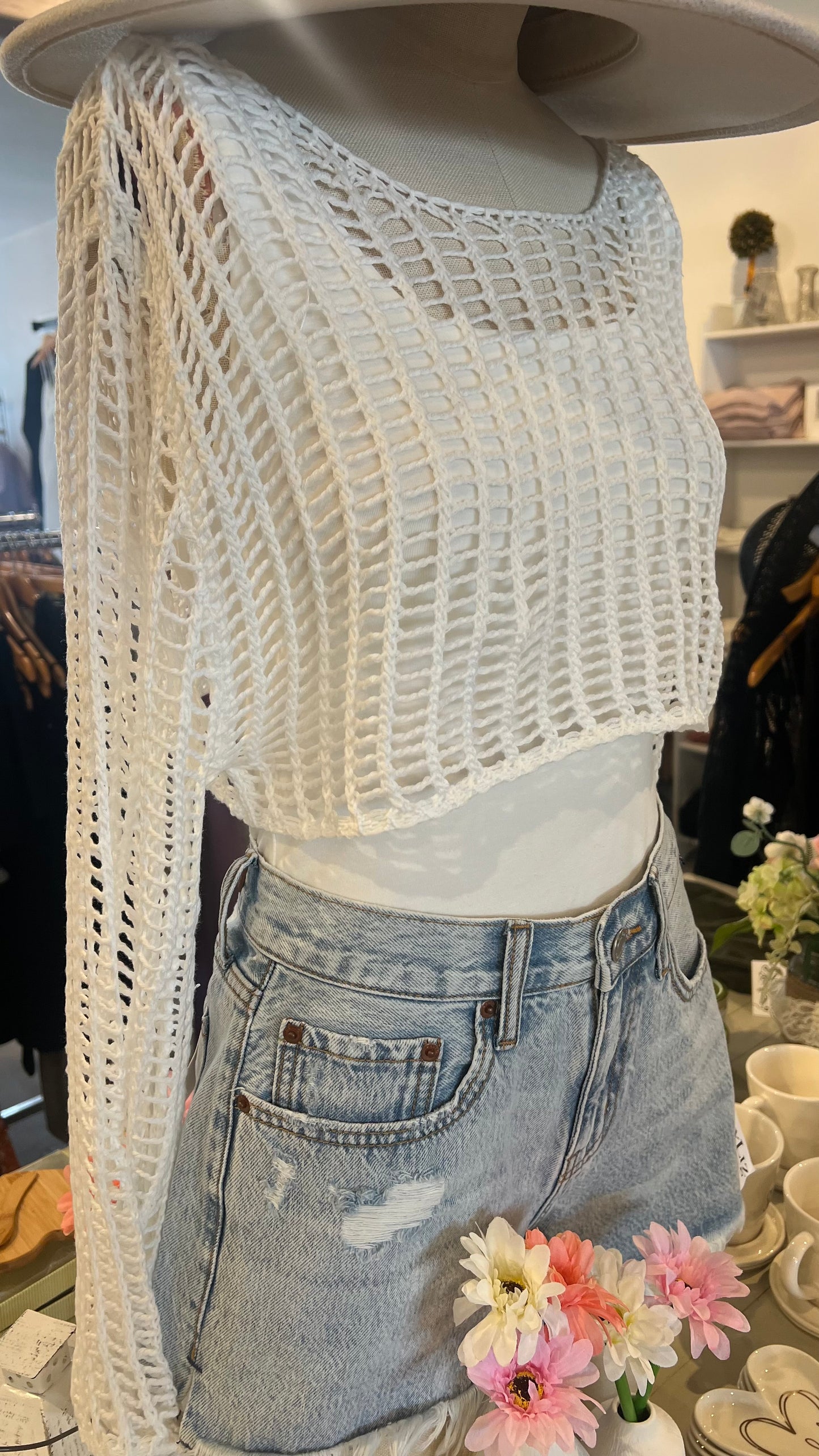 White Crop Crochet