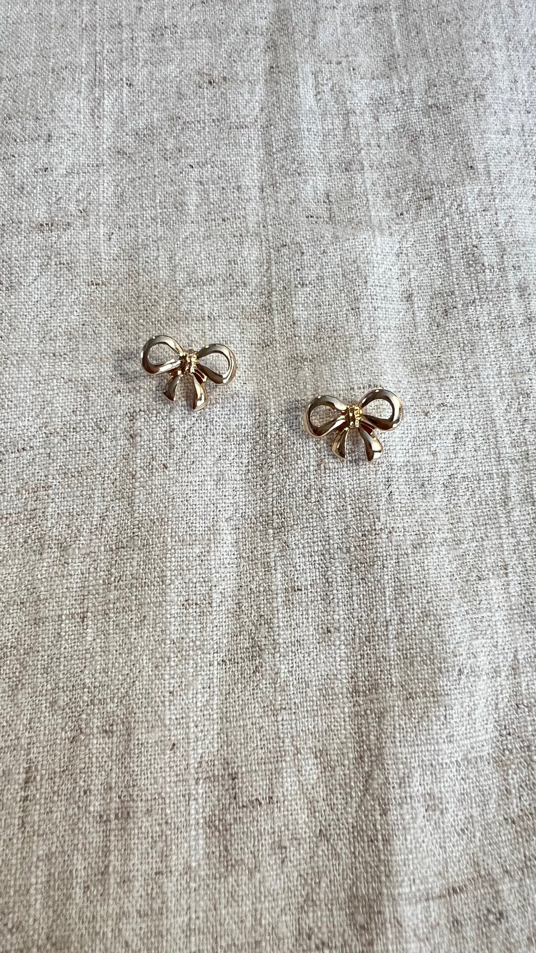 Golden Bow Stud Earrings
