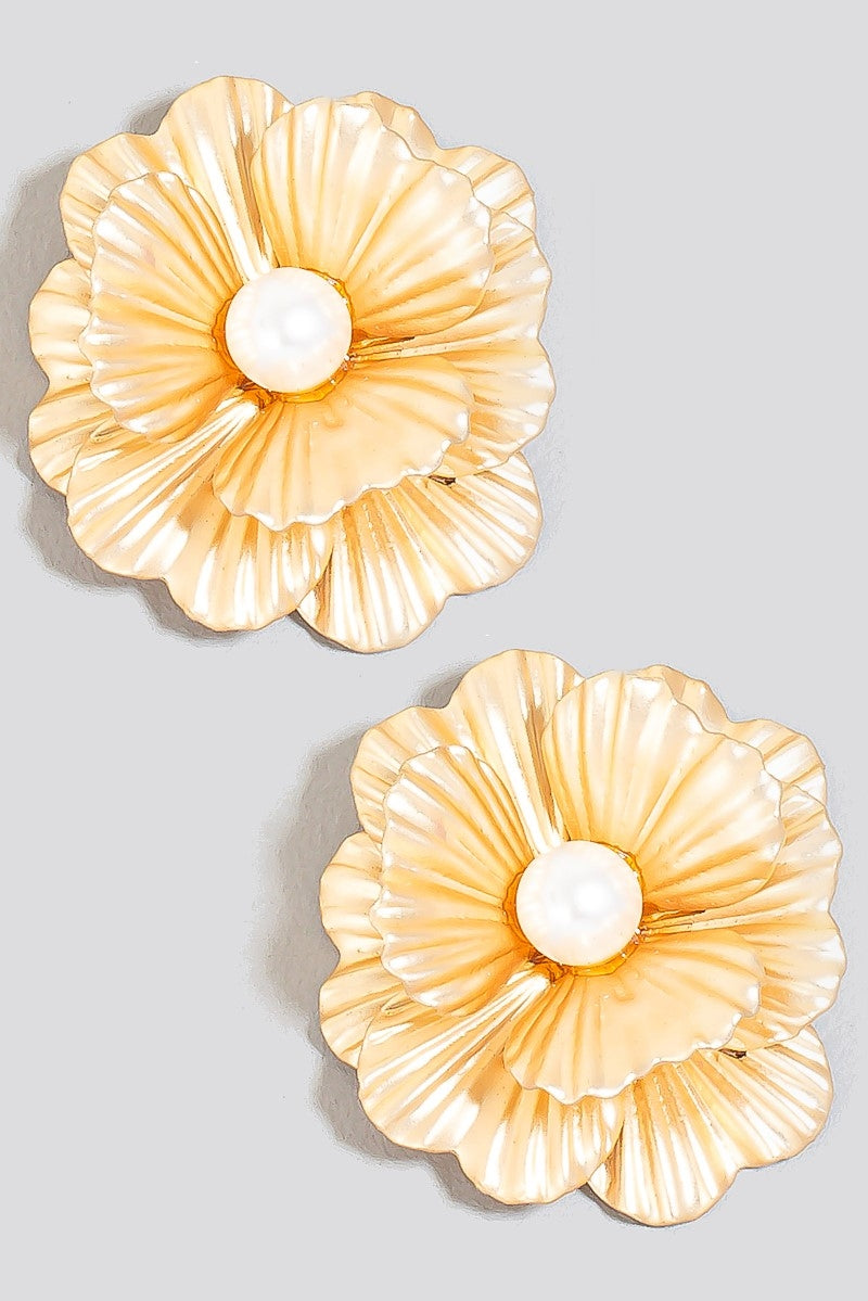 gold flower earrings