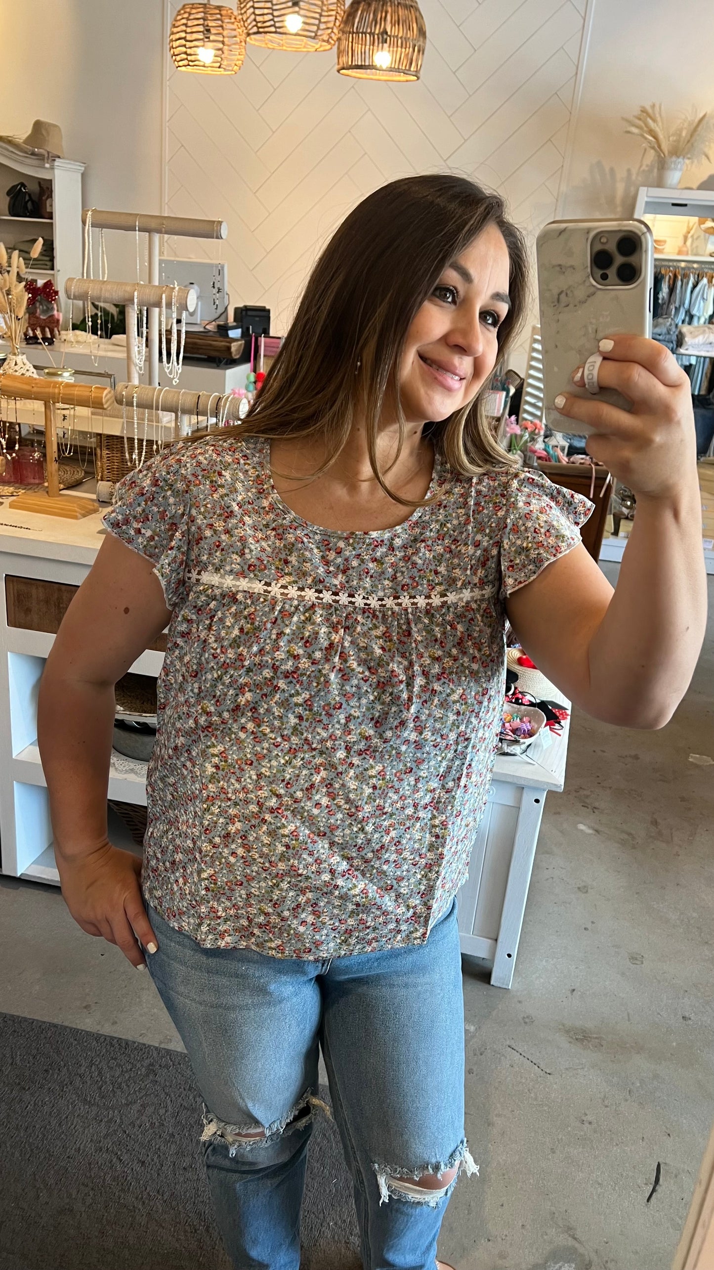 Emily’s Floral Blouse